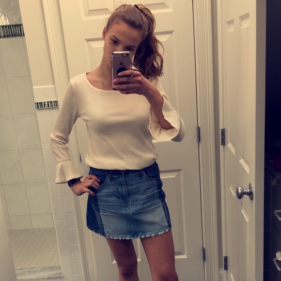 Cream ribbed top - Picture 2 of 2